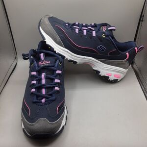 Skechers D’Lites Bold Views Sneakers Women's 9.5M Blue Navy Multi